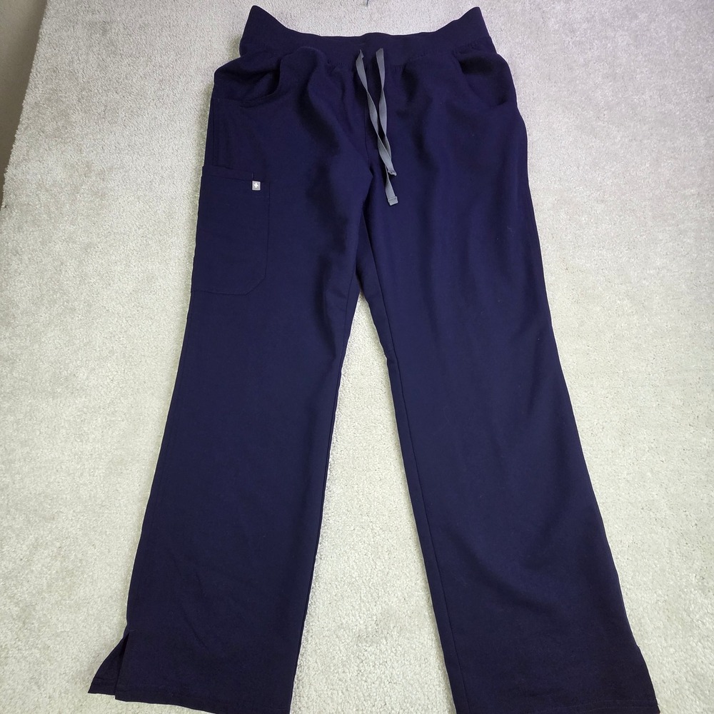 FIGS Kade Cargo Scrub Pants Womens L Navy Blue Technical Medical Dental Vet